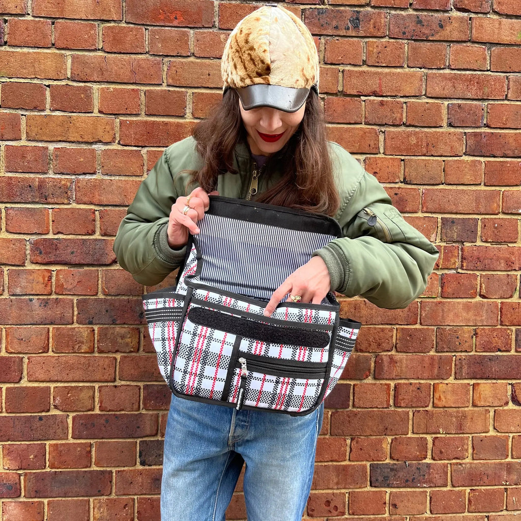 Goodordering Eco Tartan handle bar bag Goodordering